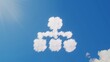 3d rendering of white clouds in shape of symbol of sitemap on blue sky with sun