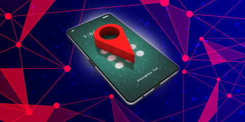 Poster - 3d illustration mobile GPS navigation concept
