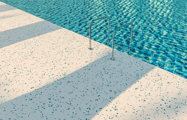 Leinwandbilder - Summer pool scene background with terrazzo floor. 3d rendering.