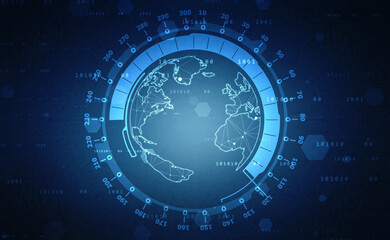 Poster - 2d illustration world map abstract background
