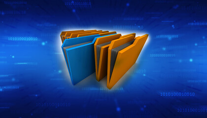 Poster - 3d rendering Documents copying one file to another
