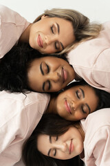 Wall Mural - Group of different ethnicity women. Multicultural diversity and friendship.