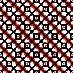 Aufkleber - Diagonal vector ornament. Seamless shapes black and red colors. Vector.
