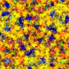 Wall Mural - Kaleidoscopic blend pattern of water crystal gels macro shot