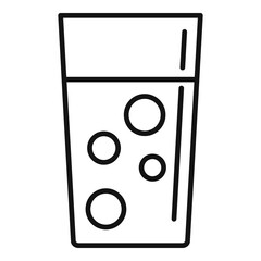 Poster - Digestion water glass icon, outline style