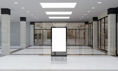 Wall Mural - Modern empty totem, kiosk, digital signage, 3d rendering