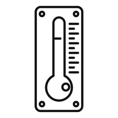 Poster - dry cleaning thermometer icon, outline style