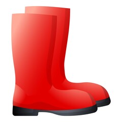 Poster - garden boots icon, cartoon style