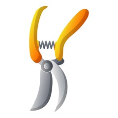 Poster - garden secateur icon, cartoon style