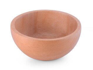 Wall Mural - empty wood bowl on white background.