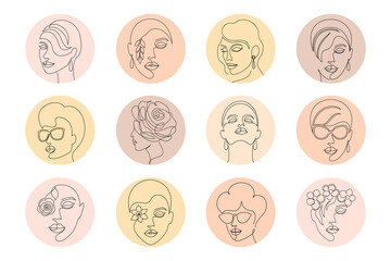 Sticker - highlight covers with women faces