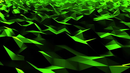 Poster - Simple low polygonal surface with edges, computer generated modern abstract background, 3d rendering