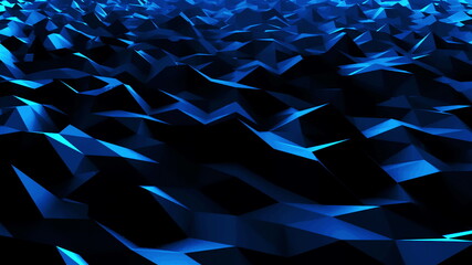Poster - Simple low polygonal surface with edges, computer generated modern abstract background, 3d rendering