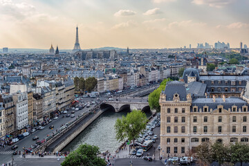 Fototapete - Paris city panorama in daytime
