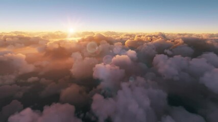 Wall Mural - view of clouds over the ocean during sunset