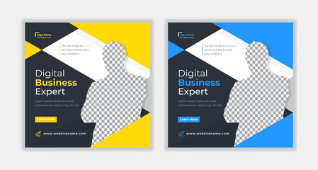 Wall Mural - digital marketing social media post design templates for corporate business, online webinars with ve