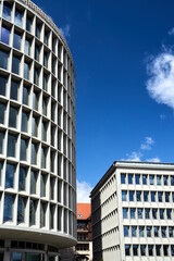 Wall Mural - facades of modernist, multi-story office buildings