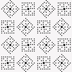 Poster - Tile from circles. Diamonds and squares one through one. Vector.