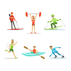 Poster - People Characters Practicing Different Olympic Sport Vector Set