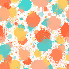 Poster - Abstract seamless pattern. Watercolor background. Brush stroke texture. Geo ink pattern. Abstract geometric shape. Splash paint watercolour. Art grunge for design color prints. Vector illustration