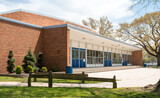 Fototapeta Nowy Jork - Exterior view of a typical American school building