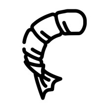 Peeled Shrimp Line Icon Vector. Peeled Shrimp Sign. Isolated Contour Symbol Black Illustration