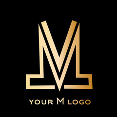 Wall Mural - Gold letter M logo