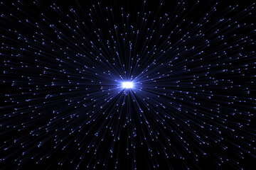 Wall Mural - blue energetic particles explosion.