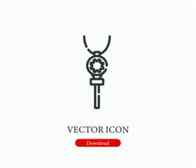 Poster - Key vector icon.  Editable stroke. Linear style sign for use on web design and mobile apps, logo. Symbol illustration. Pixel vector graphics - Vector