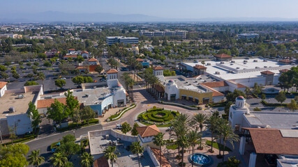 Wall Mural - Daytime aerial view of downtown Rancho Cucamonga, California, USA.