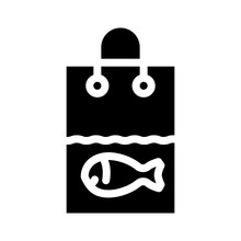 Live Fish Sale Glyph Icon Vector. Live Fish Sale Sign. Isolated Contour Symbol Black Illustration