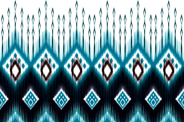 Wall Mural - Ikat seamless pattern design boho fabric chevron textile wallpaper 