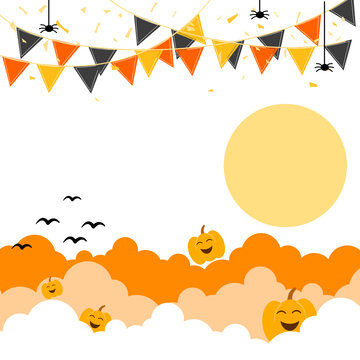 Happy Halloween day on white background.