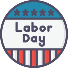 Canvas Print - labor day badge