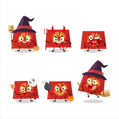 Sticker - Halloween expression emoticons with cartoon character of pizza box