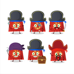 Sticker - Cartoon character of pizza box with various pirates emoticons