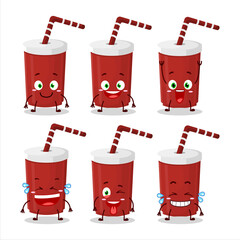 Poster - Cartoon character of red cardboard cup with smile expression