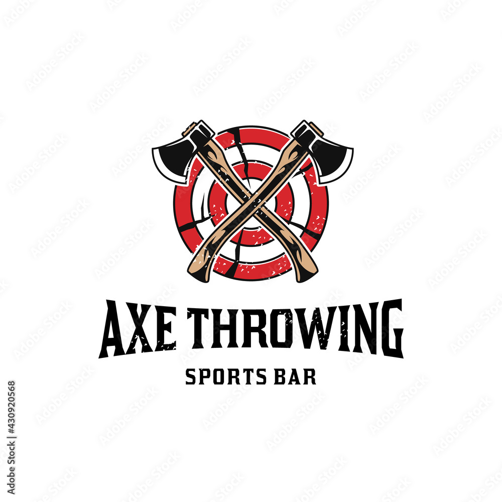 Axe throwing logo Stock Vector | Adobe Stock