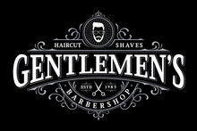 Barbershop Vintage Lettering Logo With Decorative Ornamental Frame