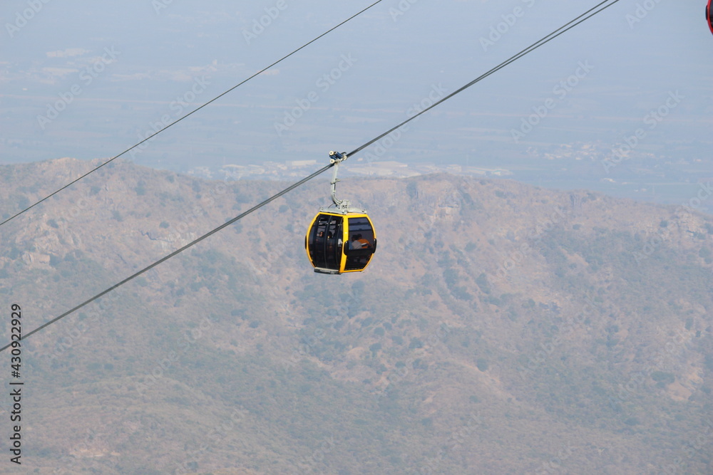 Cabin or trolly of girnar ropeway. This is longest ropeway of asia ...