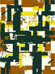 Poster - Abstract grunge vector background. Color geometric composition of irregular overlapping graphic elements.