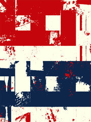 Poster - Abstract grunge vector background. Color geometric composition of irregular overlapping graphic elements.