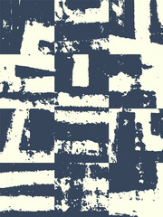 Poster - Abstract grunge vector background. Monochrome composition of irregular geometric graphic elements.