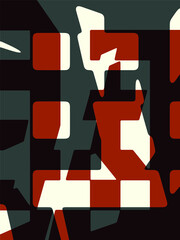 Poster - Abstract grunge vector background. Color geometric composition of irregular overlapping graphic elements.