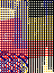 Poster - Abstract grunge vector background. Color geometric composition of irregular overlapping graphic elements.