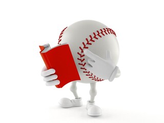 Poster - Baseball character reading a book