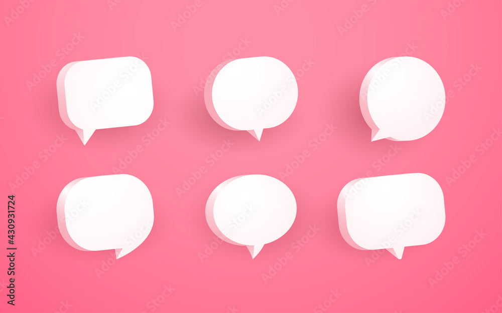 3d pink speech bubble collection set Stock Vector | Adobe Stock