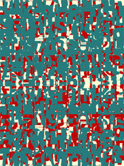 Poster - Abstract grunge vector background. Color handcrafted geometric composition of irregular graphic elements.