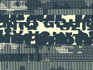 Poster - Abstract grunge vector background. Monochrome handcrafted geometric composition of irregular graphic elements.