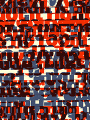 Poster - Abstract grunge vector background. Color handcrafted geometric composition of irregular graphic elements.
